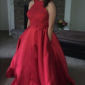 Red two-piece Prom Dress